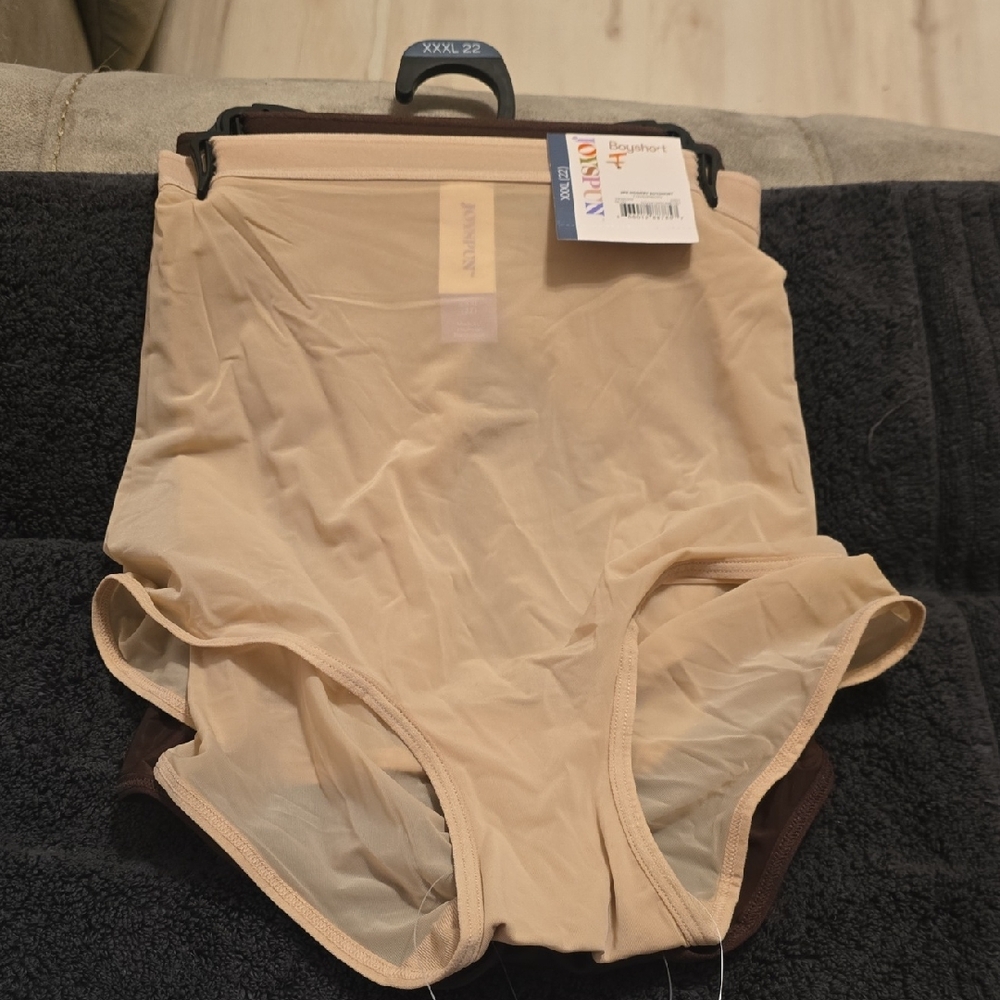 Joyspun Boyshort Undwear Size XXXL Tan/espresso Two Pack New In Package